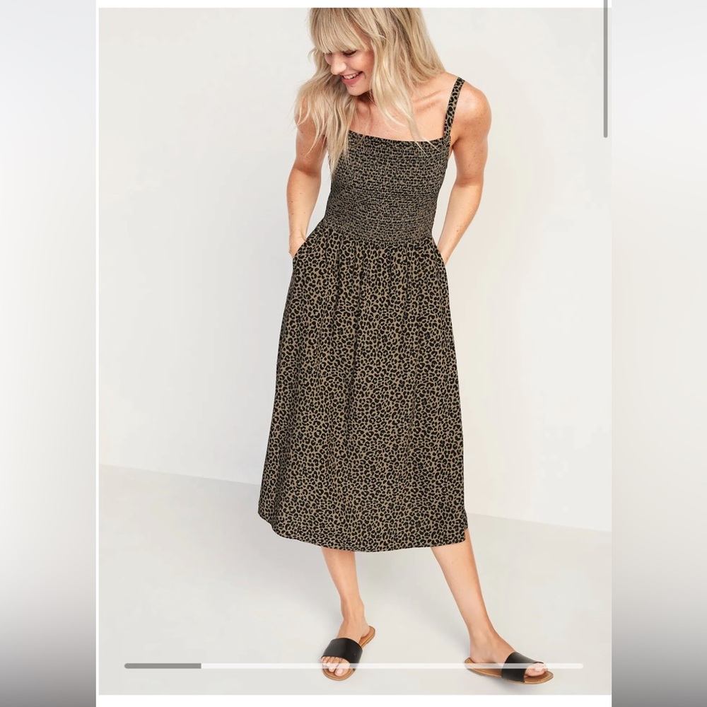 Cheetah print spaghetti strap dress